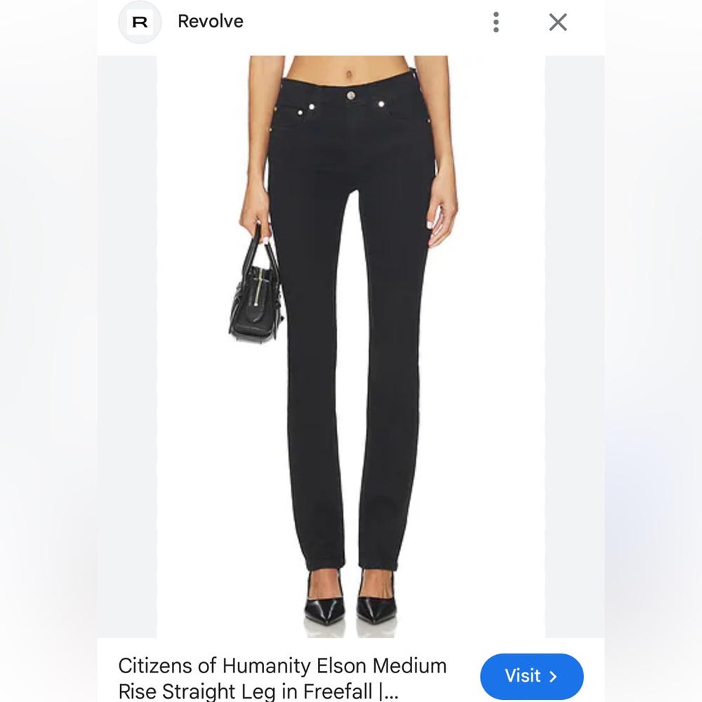 Revolve Citizens of Humanity Elson Medium Rise Straight Leg Size 30